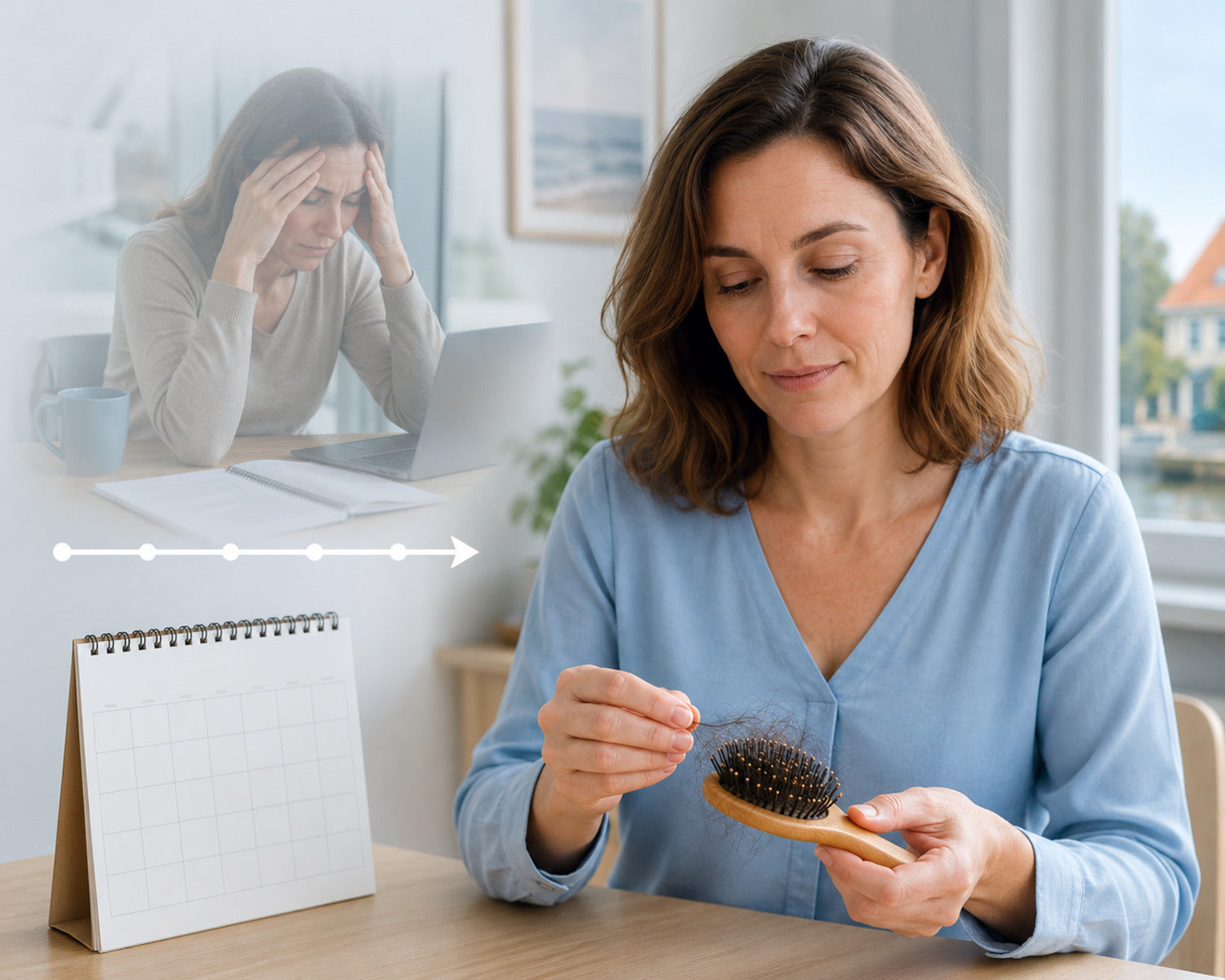 Vrouw merkt haaruitval enkele maanden na een mogelijke trigger