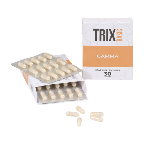 Verpackung von TRIX Basic Gamma mit Blisterpackung und Kapseln